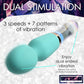 Prisms Vibra-Glass 10X Turquoise Rechargeable Silicone & Glass Dual Ended Wand Style Vibrator