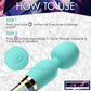 Prisms Vibra-Glass 10X Turquoise Rechargeable Silicone & Glass Dual Ended Wand Style Vibrator