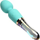 Prisms Vibra-Glass 10X Turquoise Rechargeable Silicone & Glass Dual Ended Wand Style Vibrator