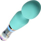 Prisms Vibra-Glass 10X Turquoise Rechargeable Silicone & Glass Dual Ended Wand Style Vibrator