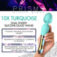 Prisms Vibra-Glass 10X Turquoise Rechargeable Silicone & Glass Dual Ended Wand Style Vibrator