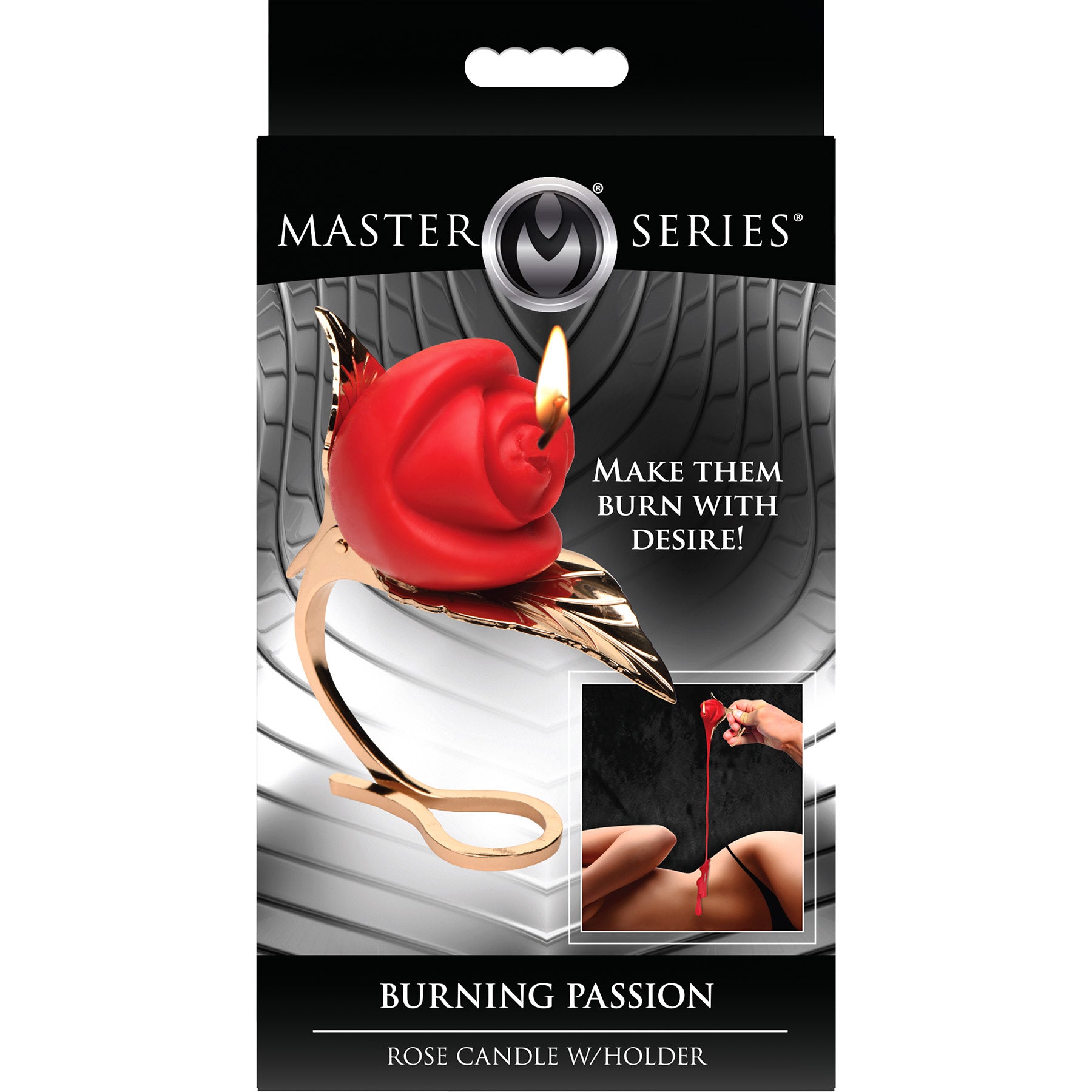 Master Series Burning Passion Rose Candle With Holder