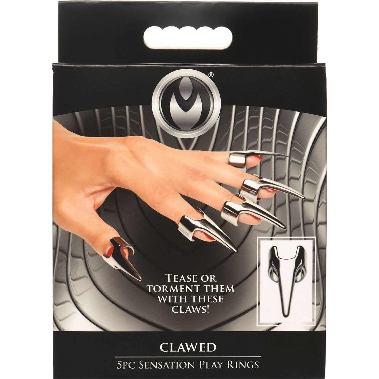 Master Series Clawed 5-Piece Sensational Fingertip Play Rings - Stainless Steel