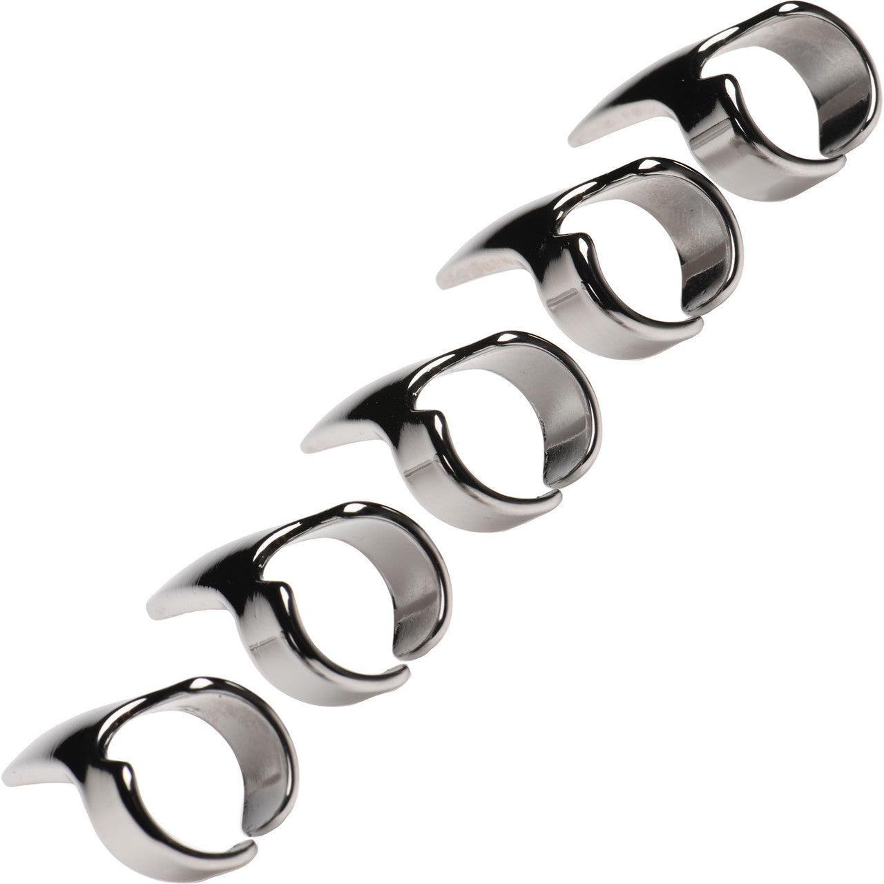 Master Series Clawed 5-Piece Sensational Fingertip Play Rings - Stainless Steel