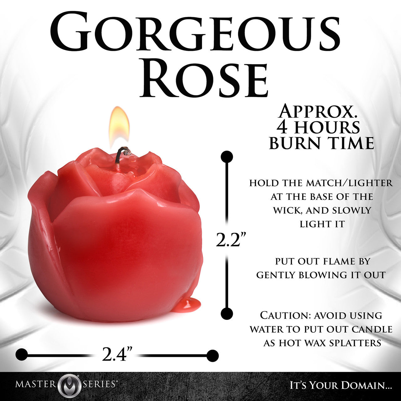 Master Series Flaming Rose Red Drip Candle