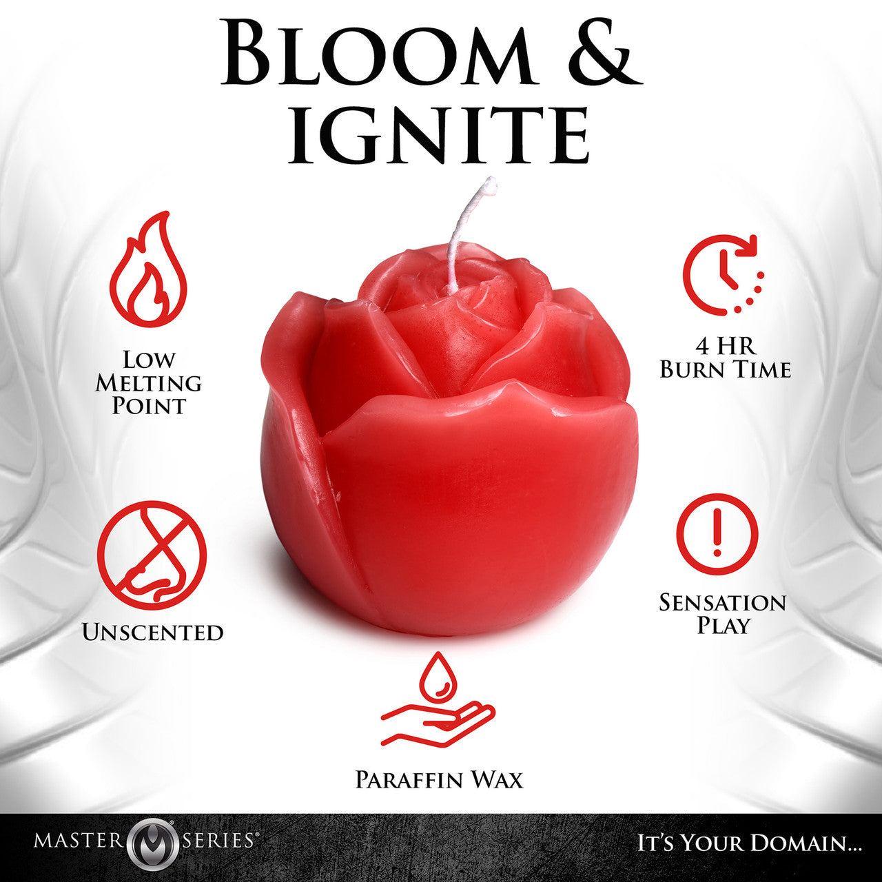 Master Series Flaming Rose Red Drip Candle