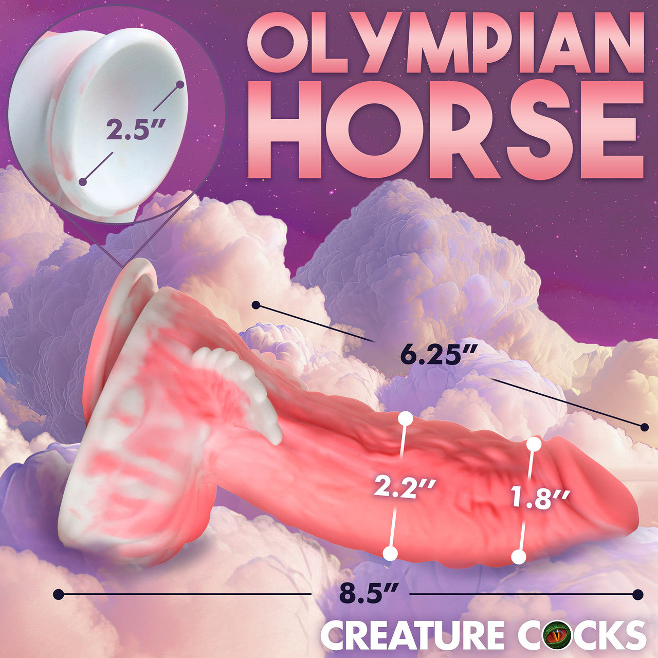 Pegasus Pecker Winged 8.5" Silicone Suction Cup Dildo By Creature Cocks