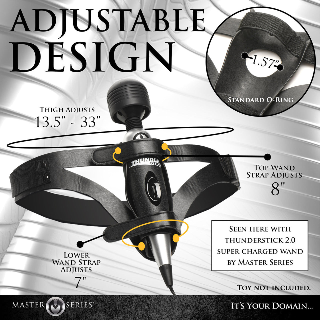 Master Series Thunder Strap Wand Thigh Harness With O-Ring