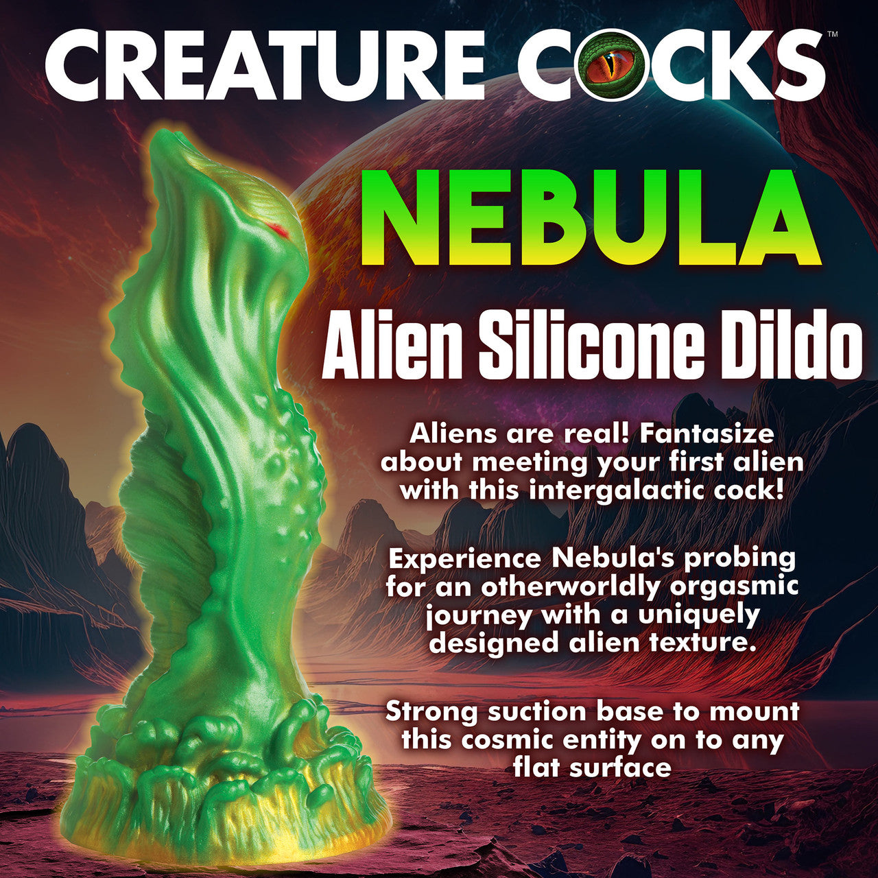 Nebula Alien 7.5" Silicone Suction Cup Dildo By Creature Cocks