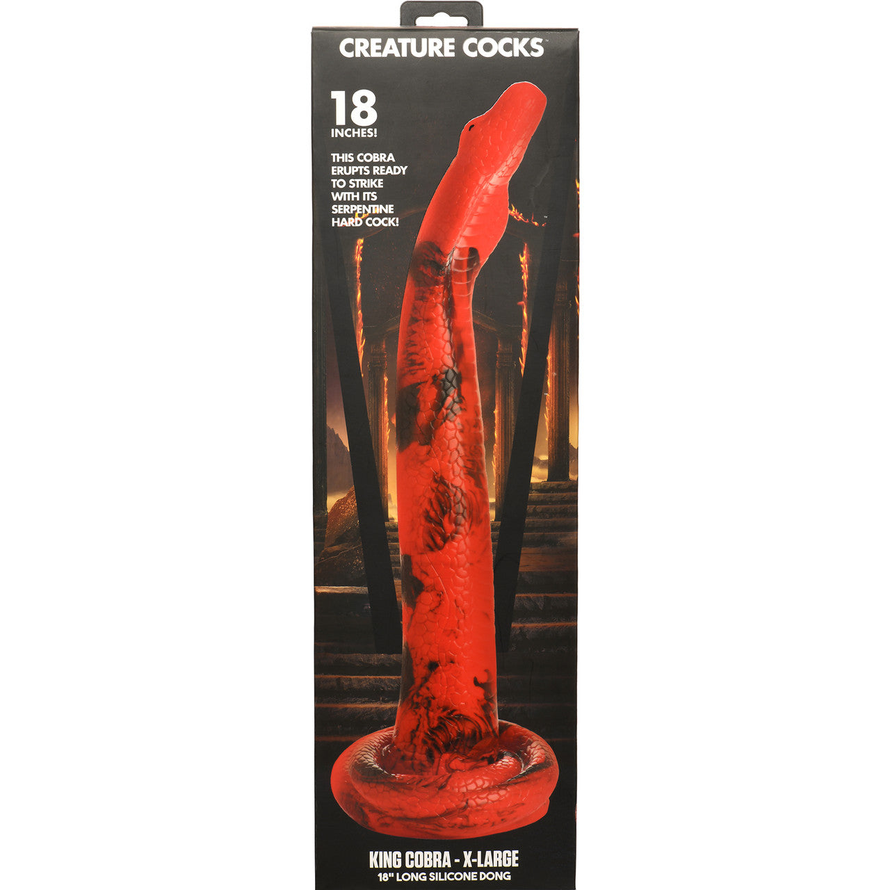 King Cobra X-Large 18" Long Silicone Suction Cup Dildo By Creature Cocks