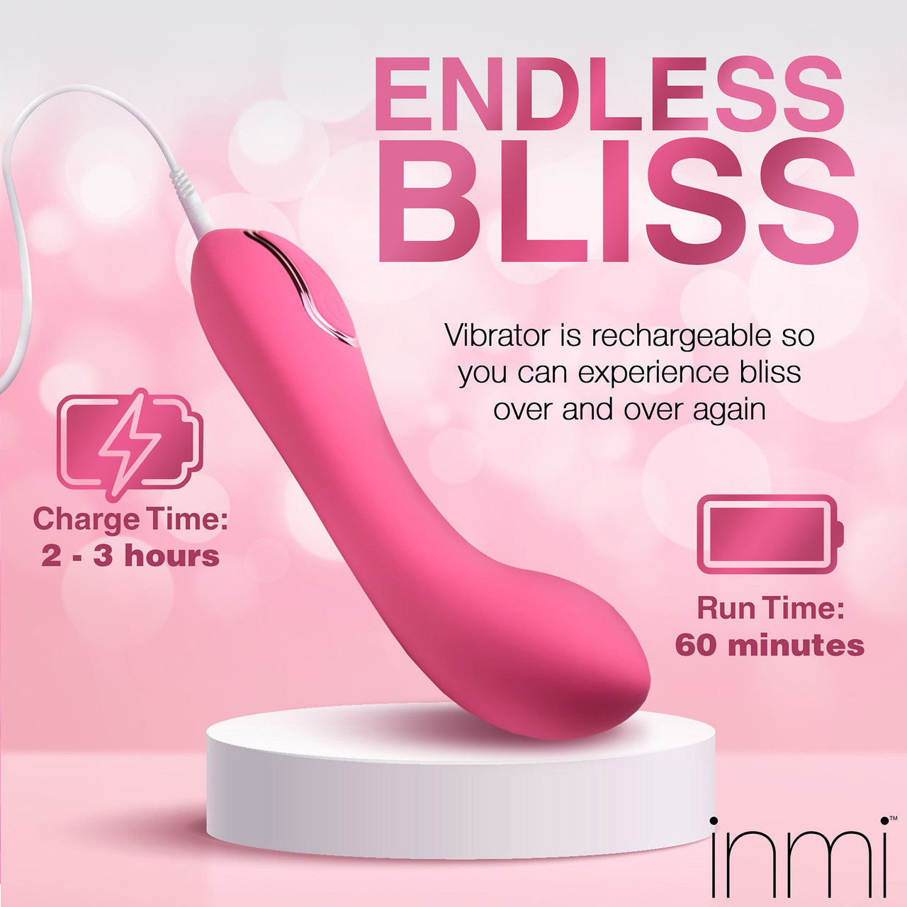 INMI Extreme-G Rechargeable Silicone Inflating G-Spot Vibrator - Pink