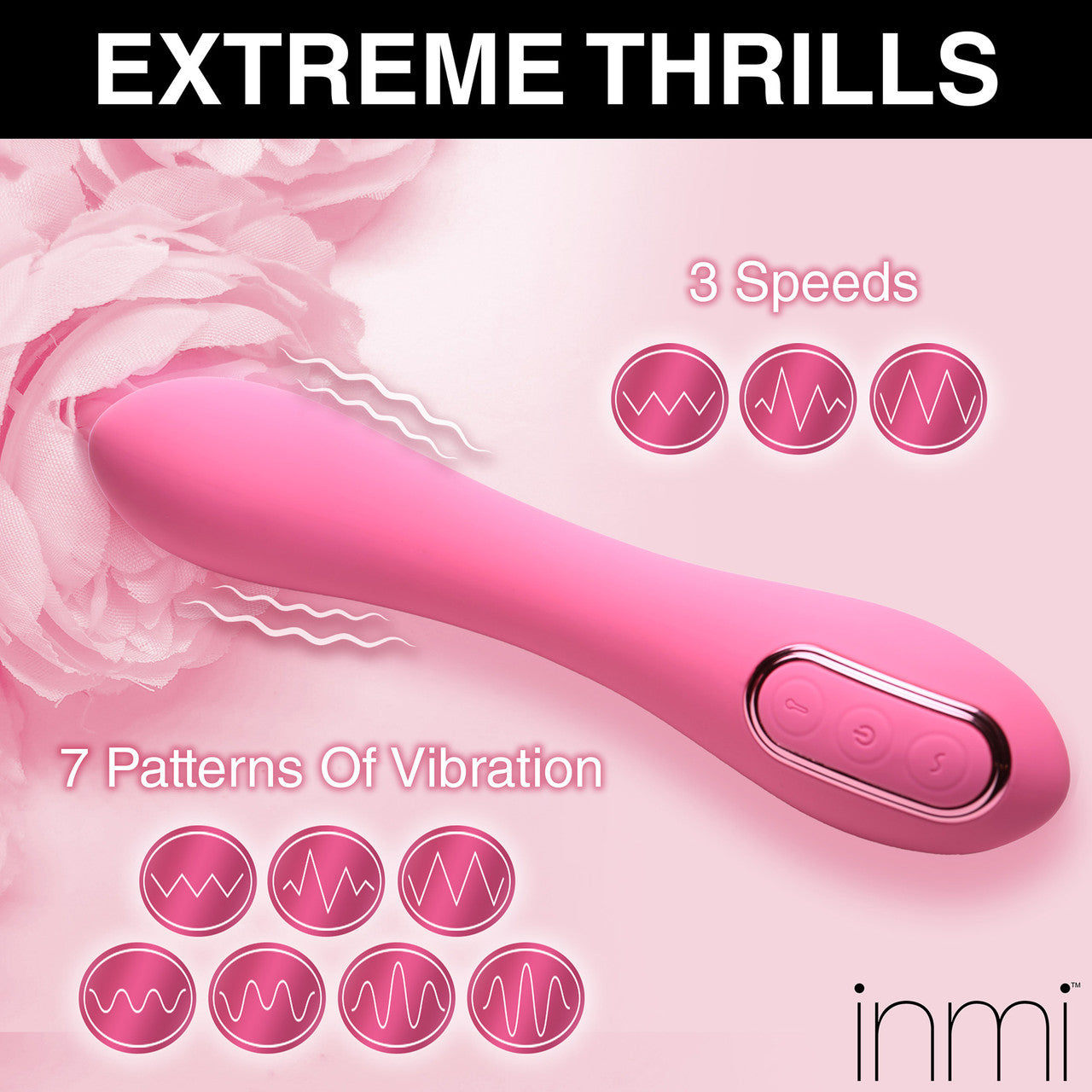 INMI Extreme-G Rechargeable Silicone Inflating G-Spot Vibrator - Pink