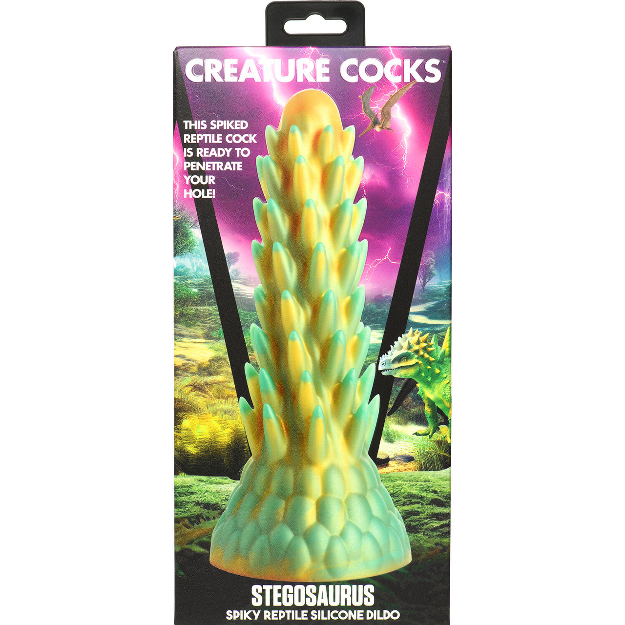 Stegosaurus Spiky Reptile 7.5" Silicone Suction Cup Dildo By Creature Cocks