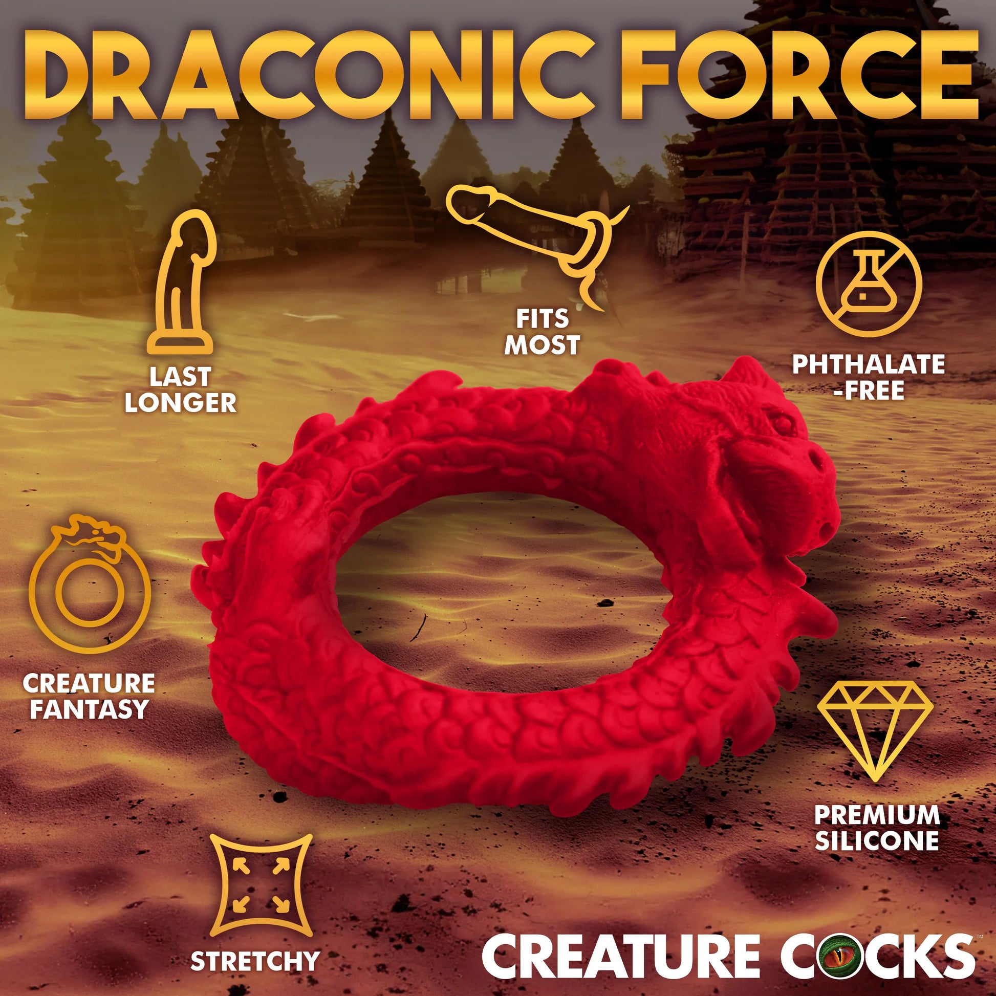 Rise Of The Dragon Silicone Cock Ring By Creature Cocks