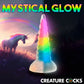 Uni-Glow 8" Glow In The Dark Rainbow Silicone Suction Cup Dildo By Creature Cocks