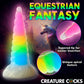 Uni-Glow 8" Glow In The Dark Rainbow Silicone Suction Cup Dildo By Creature Cocks