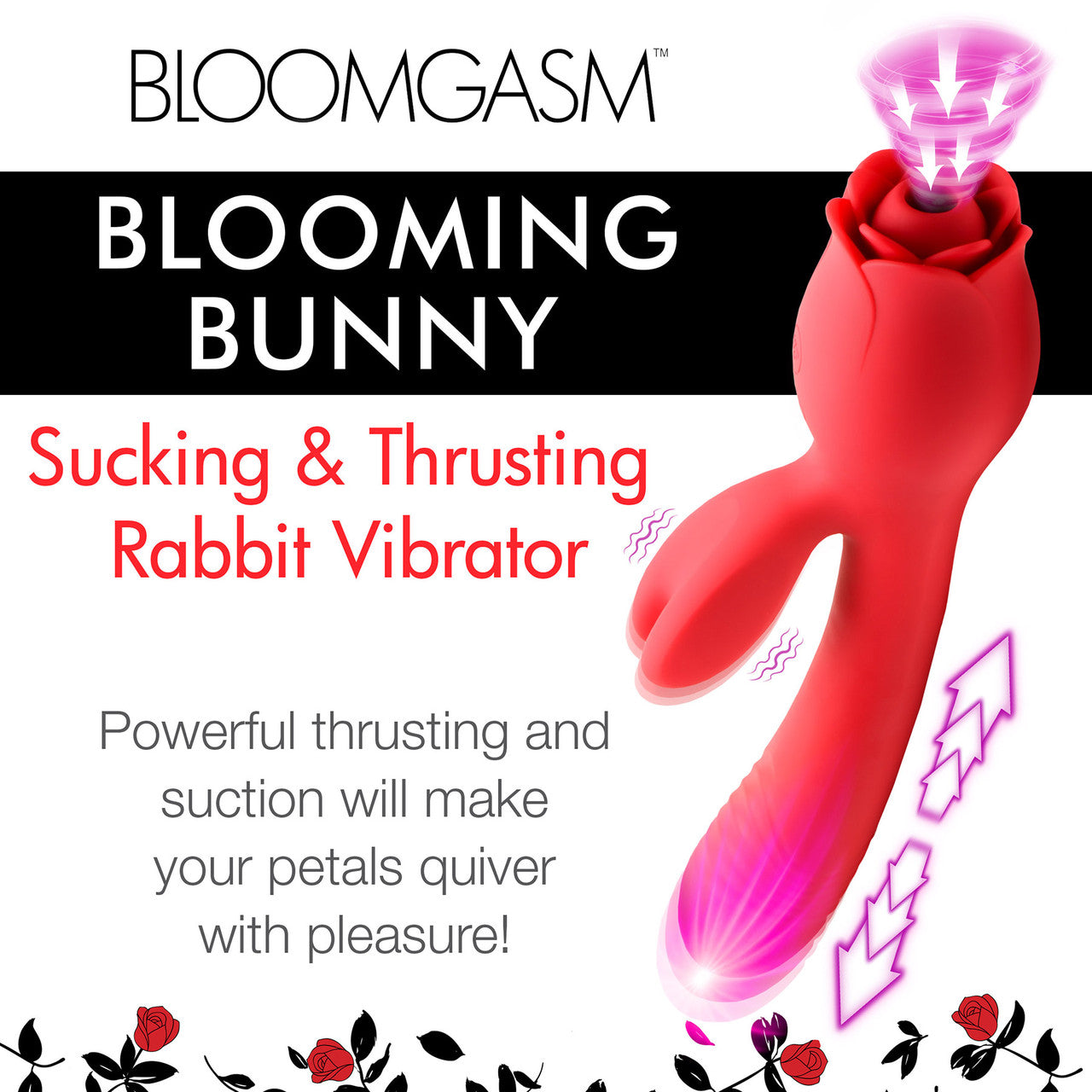 Bloomgasm Blooming Bunny Rechargeable Sucking & Thrusting Silicone Rabbit Vibrator