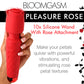 Bloomgasm Pleasure Rose 10X Rechargeable Silicone Wand Vibrator With Rose Attachment - Red