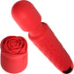 Bloomgasm Pleasure Rose 10X Rechargeable Silicone Wand Vibrator With Rose Attachment - Red