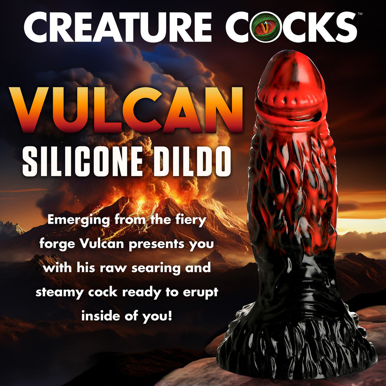 Vulcan 8.75" Silicone Suction Cup Dildo With Balls By Creature Cocks