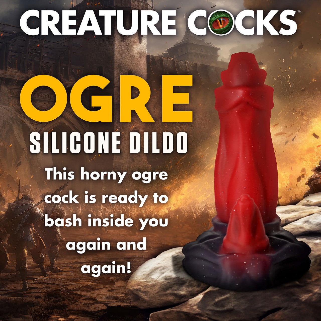 Ogre 7" Silicone Dual Stimulation Suction Cup Dildo By Creature Cocks