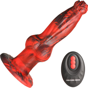 Hell Wolf Rechargeable Thrusting & Vibrating Silicone Suction Cup Dildo With Remote By Creature Cocks