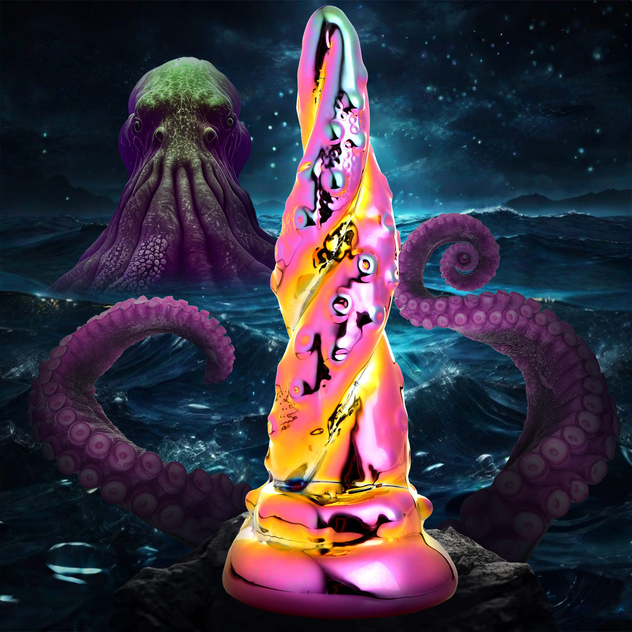 Enchantress 6.25" Rainbow Glass Dildo By Creature Cocks