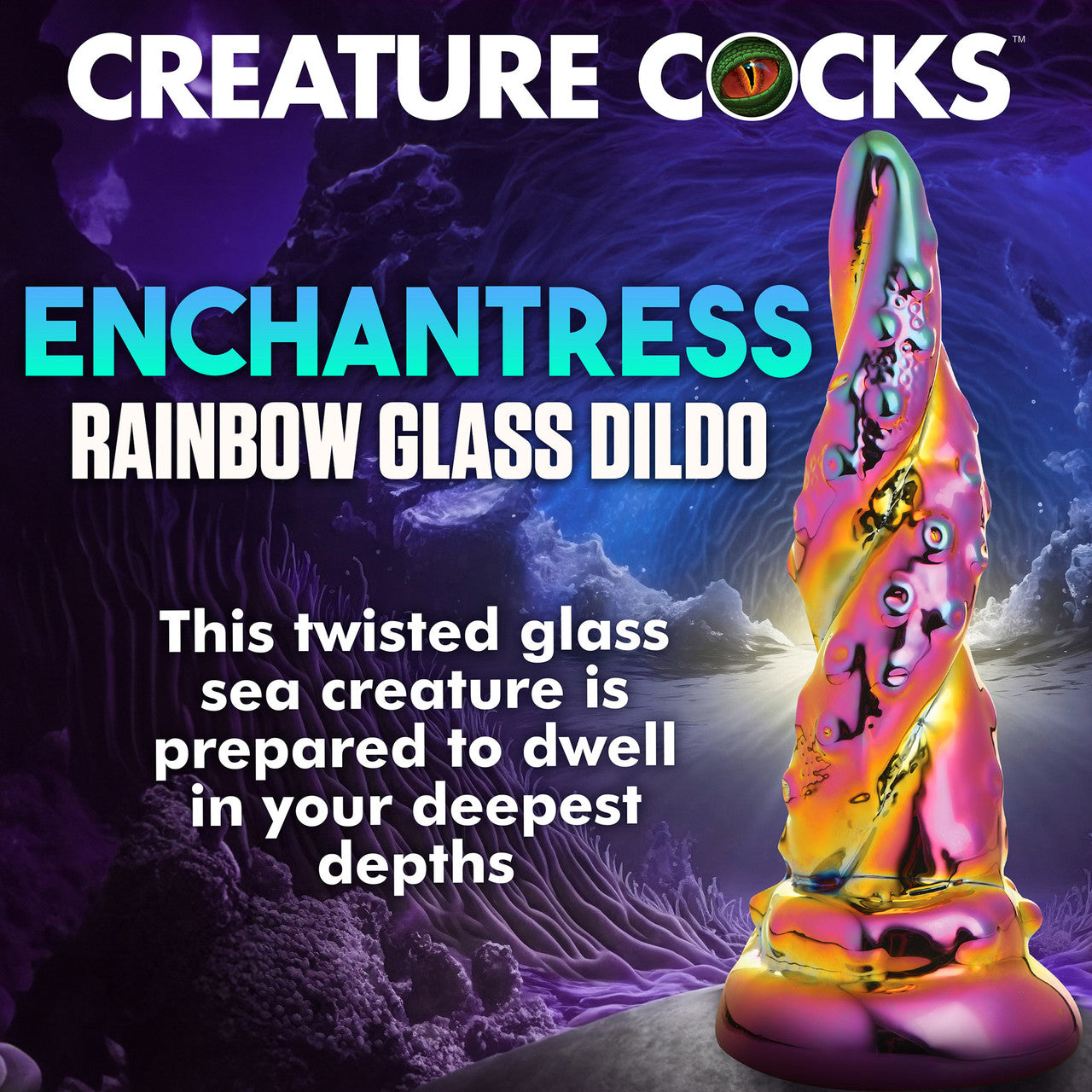 Enchantress 6.25" Rainbow Glass Dildo By Creature Cocks