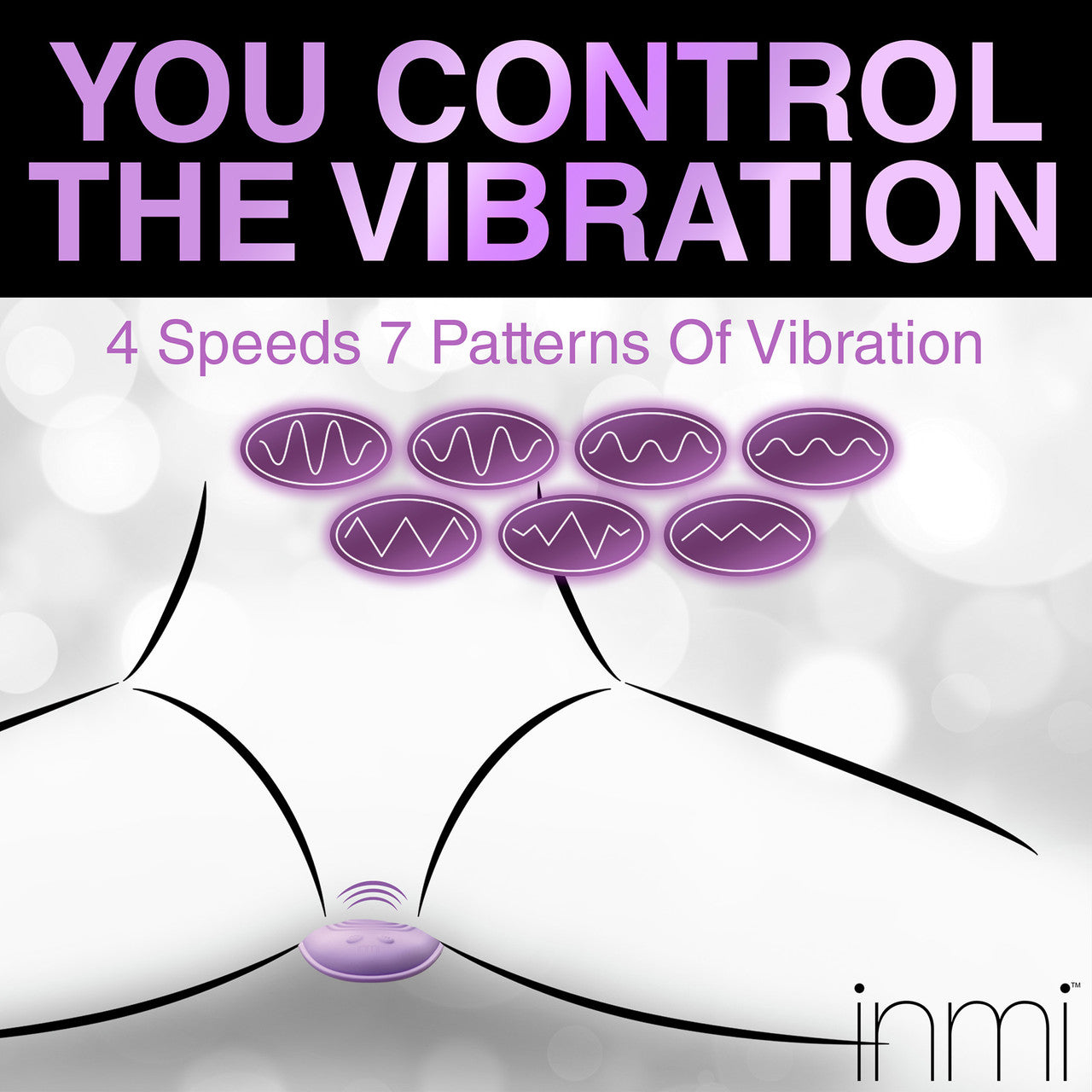 Inmi Thrust 'N' Grind Thrusting & Vibrating Silicone Rechargeable Grinder With Remote - Purple