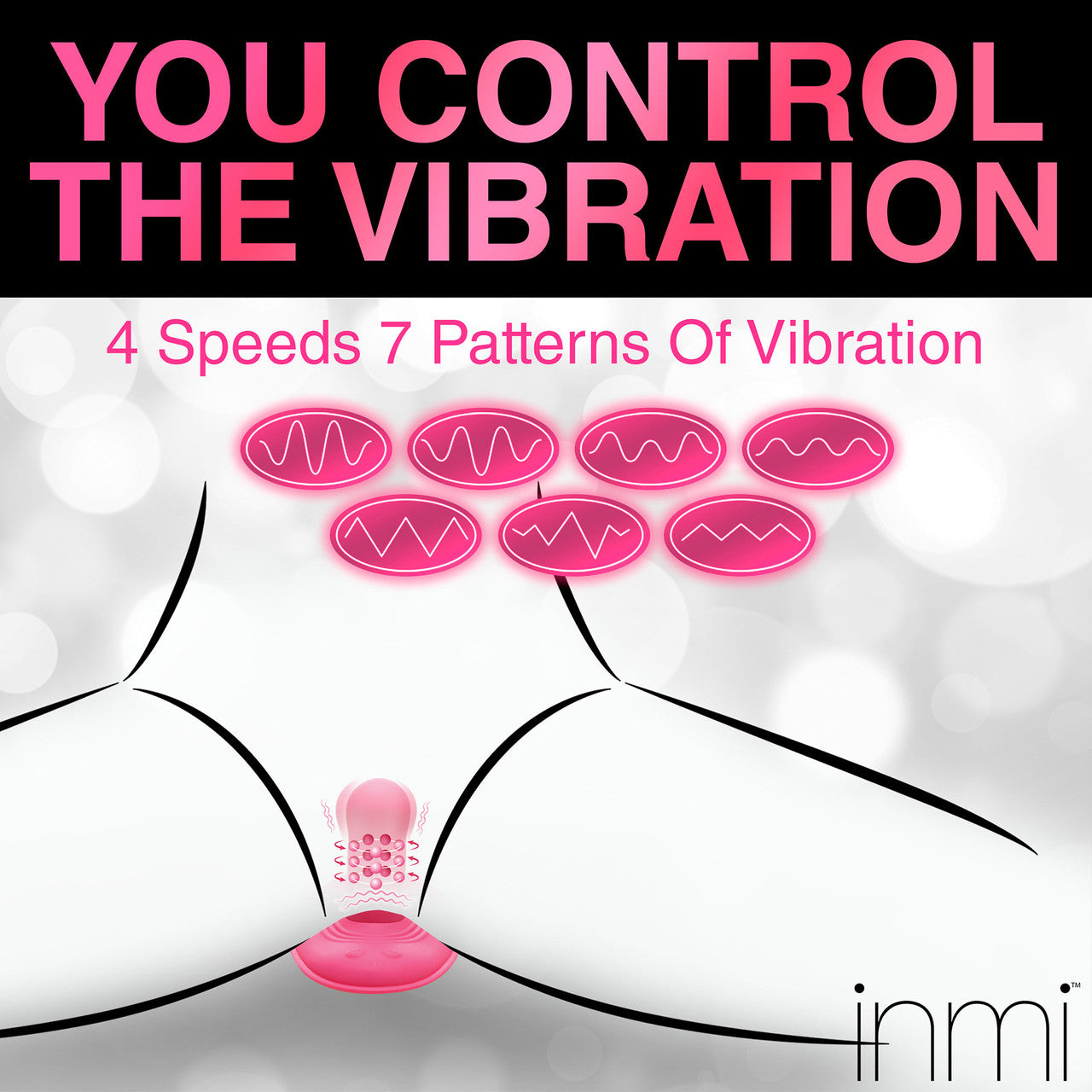 Inmi Spin 'N' Grind Rotating & Vibrating Silicone Rechargeable Grinder With Remote - Pink