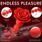 Bloomgasm Rose Twirl 10X Vibrating & Rotating Rechargeable Silicone Anal Beads - Red