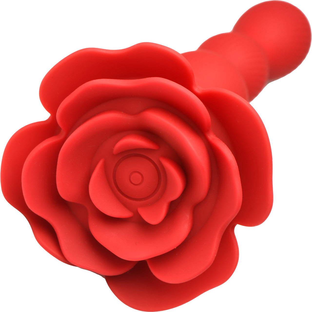 Bloomgasm Rose Twirl 10X Vibrating & Rotating Rechargeable Silicone Anal Beads - Red