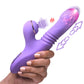 Shegasm Pro-Thrust Max Rechargeable Silicone Thrusting Warming Pulsing Rabbit Vibrator - Purple