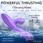 Shegasm Pro-Thrust Max Rechargeable Silicone Thrusting Warming Pulsing Rabbit Vibrator - Purple