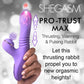 Shegasm Pro-Thrust Max Rechargeable Silicone Thrusting Warming Pulsing Rabbit Vibrator - Purple