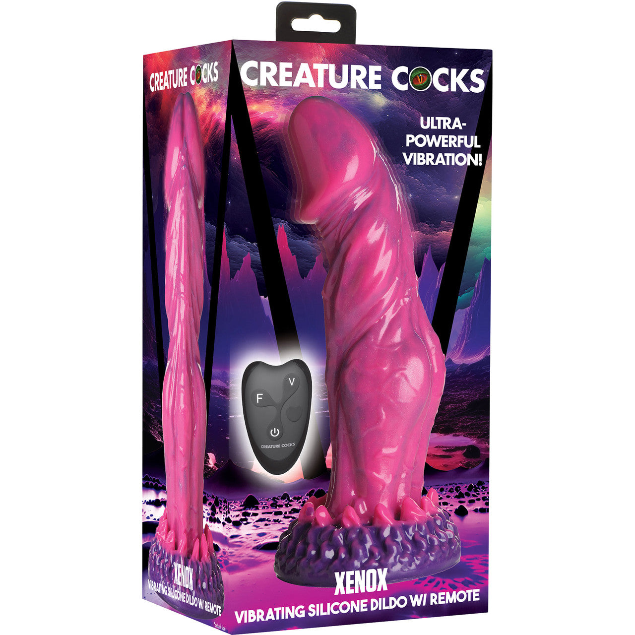 Xenox 8.75" Rechargeable Vibrating Silicone Suction Cup Dildo With Remote By Creature Cocks