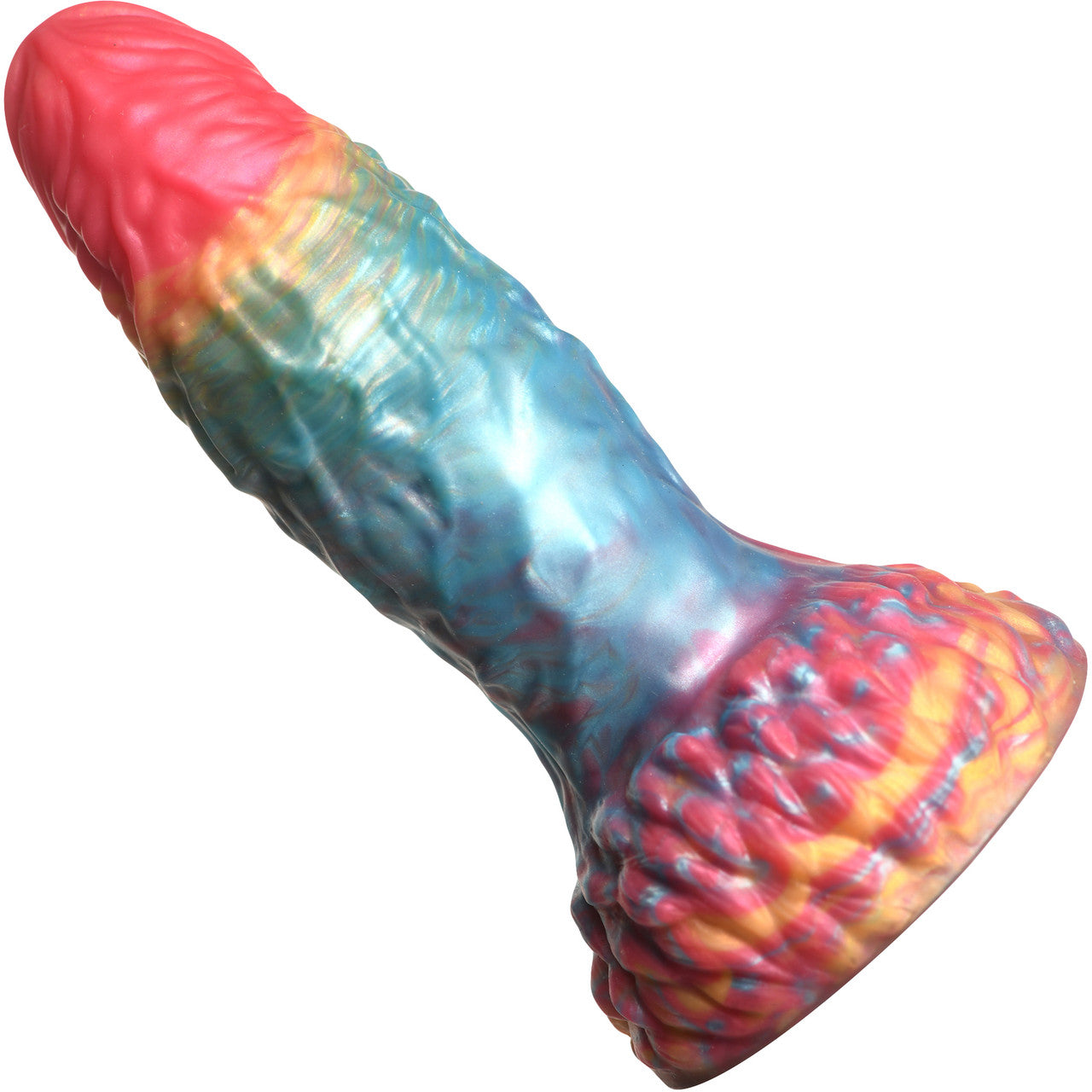 Rainbow Phoenix 6.75" Rechargeable Vibrating Silicone Suction Cup Dildo With Remote By Creature Cocks