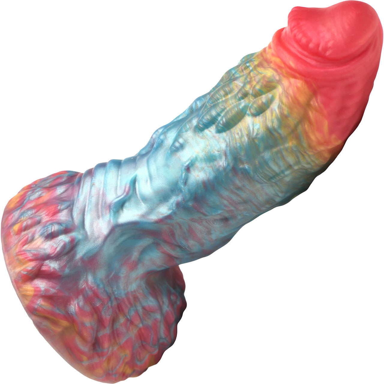 Rainbow Phoenix 6.75" Rechargeable Vibrating Silicone Suction Cup Dildo With Remote By Creature Cocks