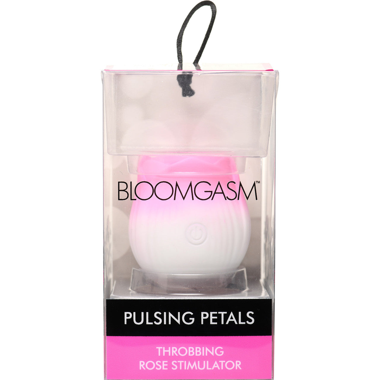 Bloomgasm Pulsing Petals Throbbing Rose Stimulator Rechargeable Clitoral Vibrator - Pink & White