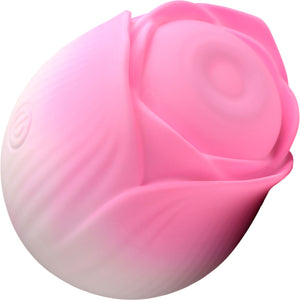 Bloomgasm Pulsing Petals Throbbing Rose Stimulator Rechargeable Clitoral Vibrator - Pink & White