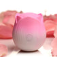 Bloomgasm Pulsing Petals Throbbing Rose Stimulator Rechargeable Clitoral Vibrator - Pink & White