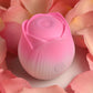 Bloomgasm Pulsing Petals Throbbing Rose Stimulator Rechargeable Clitoral Vibrator - Pink & White