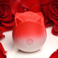 Bloomgasm Pulsing Petals Throbbing Rose Stimulator Rechargeable Clitoral Vibrator - Red & White