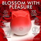 Bloomgasm Pulsing Petals Throbbing Rose Stimulator Rechargeable Clitoral Vibrator - Red & White