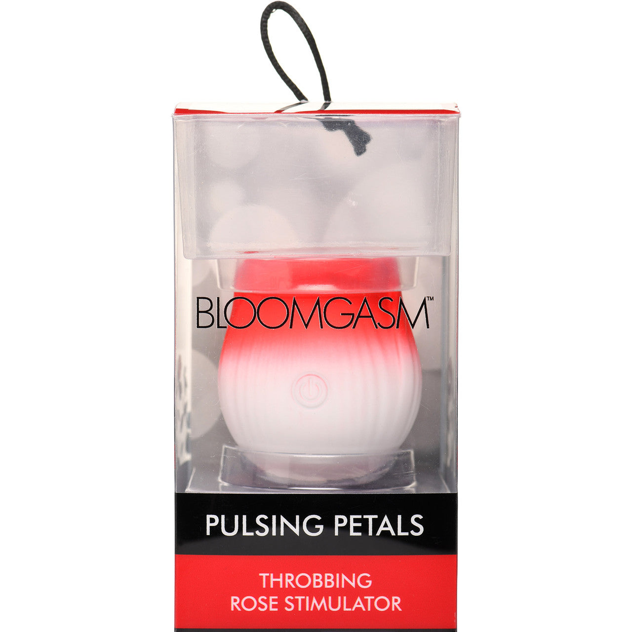 Bloomgasm Pulsing Petals Throbbing Rose Stimulator Rechargeable Clitoral Vibrator - Red & White