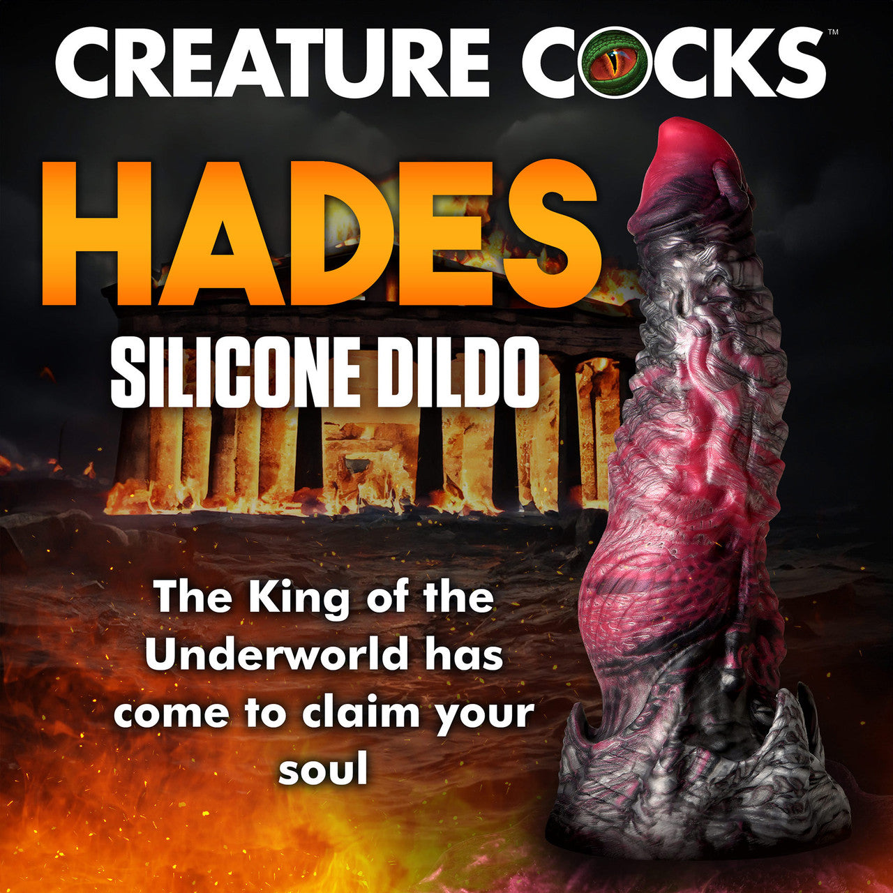 Hades 9.25" Silicone Suction Cup Dildo By Creature Cocks - Large