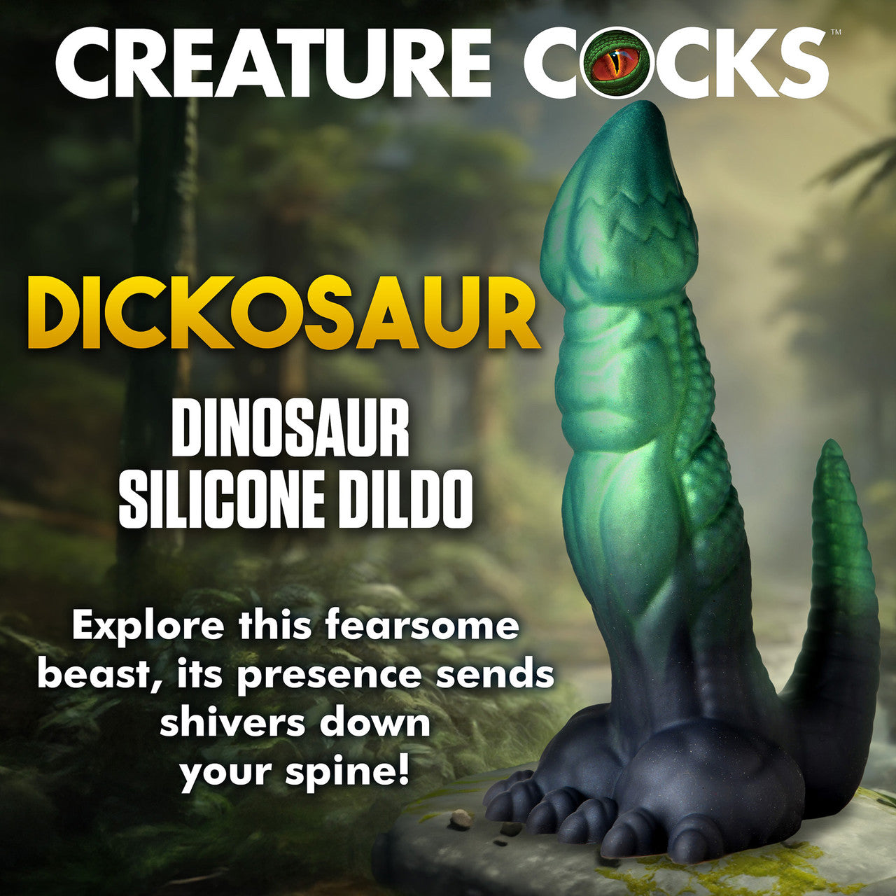 Dickosaur 7.25" Silicone Dual Stimulation Suction Cup Dildo By Creature Cocks