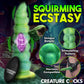 Squirmer Rechargeable Thrusting & Vibrating Silicone Suction Cup Dildo With Remote By Creature Cocks