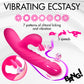 BANG! Thrusting & Vibrating Rabbit Rechargeable Silicone Dual Stimulation Vibrator - Pink