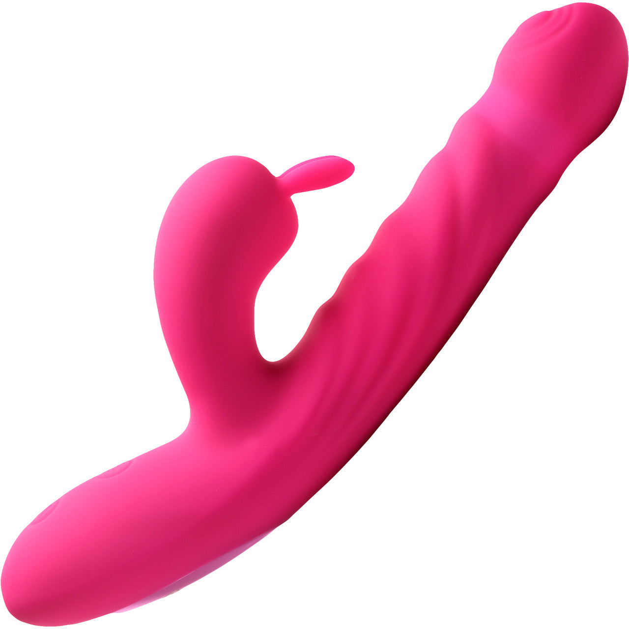 BANG! Thrusting & Vibrating Rabbit Rechargeable Silicone Dual Stimulation Vibrator - Pink